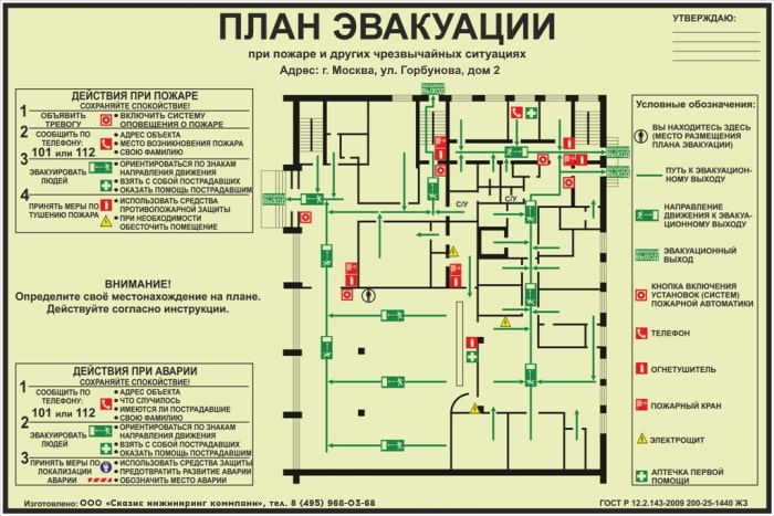 Изготовление и разработка планов эвакуации в Москве